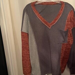 Colorblock V-Neck Women's Top